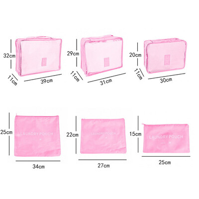 Σετ τσάντα αποθήκευσης ταξιδιού 6 τμχ για ρούχα Τακτοποιημένο Organizer Ντουλάπα βαλίτσα Θήκη Travel Organizer Τσάντα θήκη Παπούτσια συσκευασία Τσάντα Cube