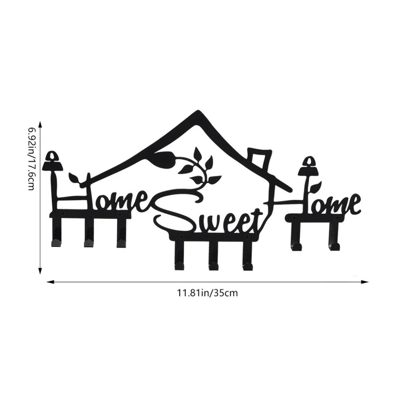 1kom metalna zidna vješalica za kapute Home Sweet Home - moderna vješalica za kapute, zidne kuke, dekoracija ulaza, zidne kuke za ulaz, dekoracija doma