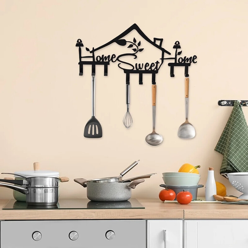 1kom metalna zidna vješalica za kapute Home Sweet Home - moderna vješalica za kapute, zidne kuke, dekoracija ulaza, zidne kuke za ulaz, dekoracija doma