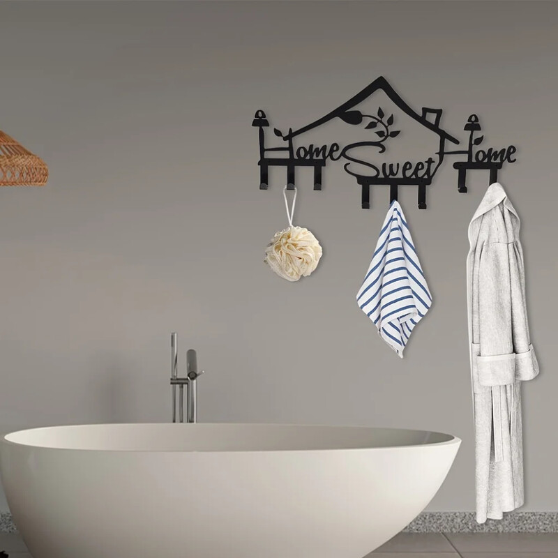 1kom metalna zidna vješalica za kapute Home Sweet Home - moderna vješalica za kapute, zidne kuke, dekoracija ulaza, zidne kuke za ulaz, dekoracija doma