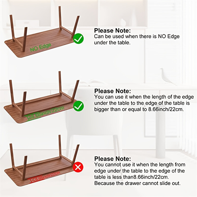 1 самозалепващ скрит органайзер за чекмеджета за офис, класна стая, шкаф, гардероб и място за съхранение