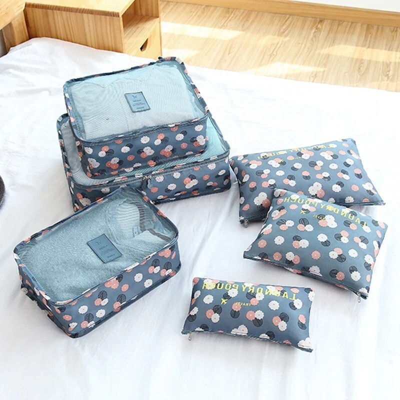 6 tk/komplekt reisikoti pakkimiskuubiku süsteem vastupidav 6 tükki üks komplekt suur mahutavus kotte Unisex rõivaste sorteerimine Korralda kott