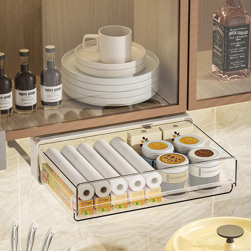 Kontor lauaalune hoiusahtel Punch Tasuta plastist läbipaistev hoiusahtel Suure mahutavusega riidekapi aluspesu organiseerija