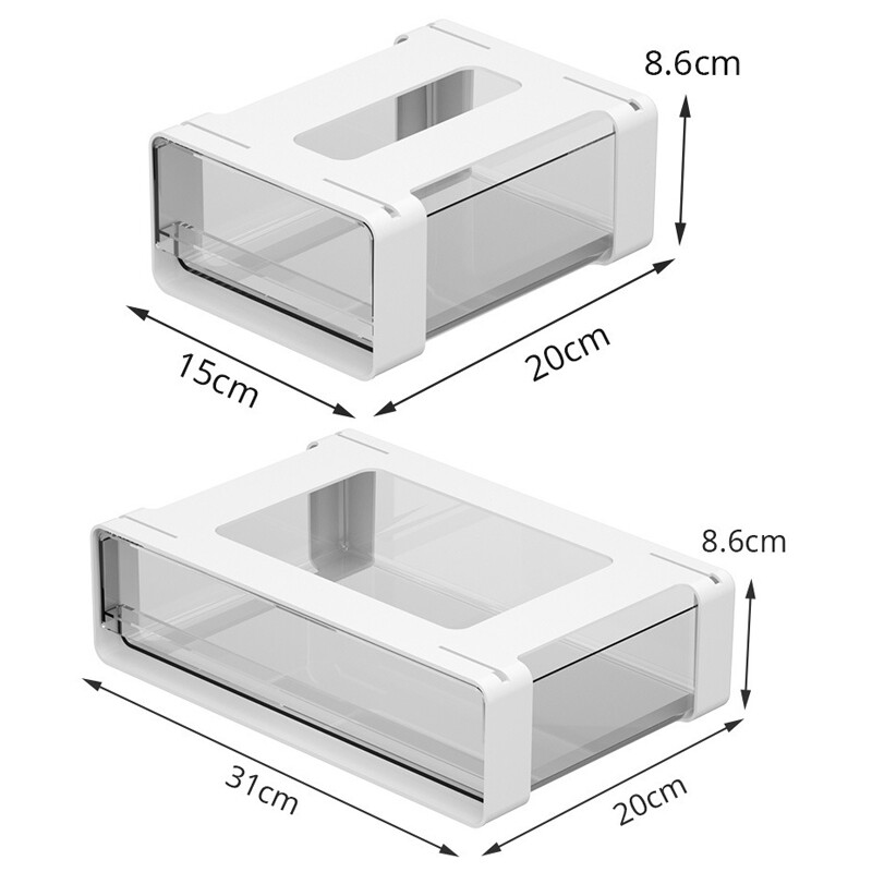 Kontor lauaalune hoiusahtel Punch Tasuta plastist läbipaistev hoiusahtel Suure mahutavusega riidekapi aluspesu organiseerija