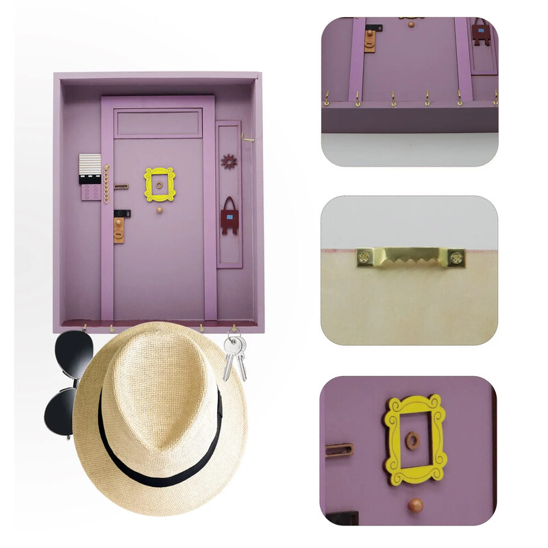 Sõprade võtmehoidja Monica uksehoidja Armas kodukink telesaadete armastajatele Korraldaja riiul postihoidja seinale