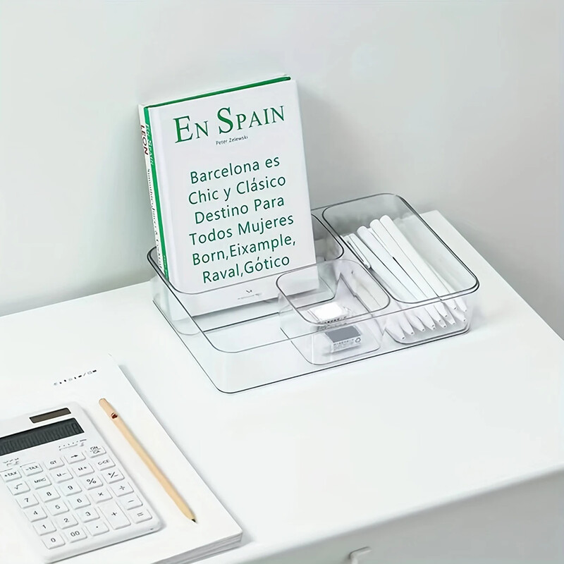 1 tk läbipaistev kast hoiustamisorganisaator kirjutuslaud plastkonteiner sahtel Korraldaja laud ehtekarbi meigikorraldaja karbid