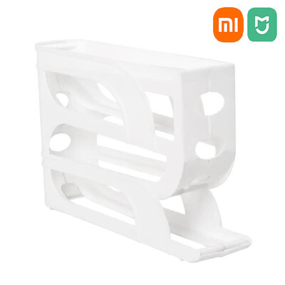 Xiaomi MIJIA 4 rétegű, automata gördülő tojástartó állvány hűtő tojástároló doboz konténer konyhai tojás adagoló hűtő rendszerező