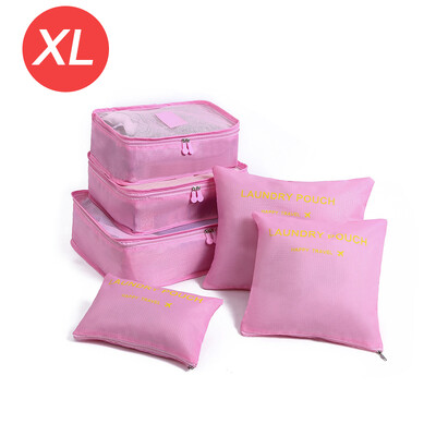 Органайзер за пътуване с голям размер от 6 части, преносим куфар, органайзер за дрехи, обувки, чанта за грим, органайзер за багаж, чанта за съхранение при пътуване