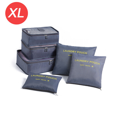 Органайзер за пътуване с голям размер от 6 части, преносим куфар, органайзер за дрехи, обувки, чанта за грим, органайзер за багаж, чанта за съхранение при пътуване