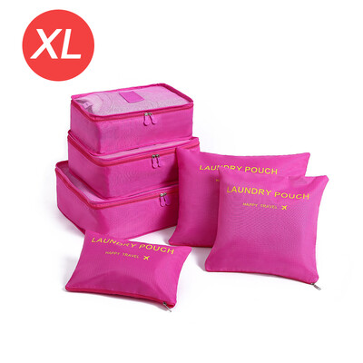 Органайзер за пътуване с голям размер от 6 части, преносим куфар, органайзер за дрехи, обувки, чанта за грим, органайзер за багаж, чанта за съхранение при пътуване