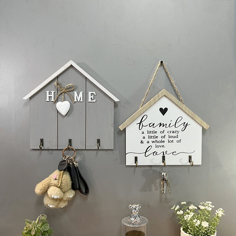 Põhjamaade veranda võtmekonks puidust loominguline seinahoidik Multifunktsionaalne seinale kinnitatav võtmehoidja