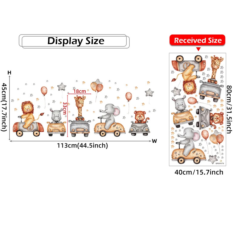 Акварел Сладки бебета Животни Автомобили Балони Звезди Стикери за стена за детска стая Стая за игра Домашни декоративни стикери Начало Декор PVC
