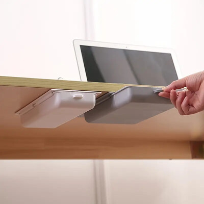 Cutie de depozitare fără sertar de perforare sub masă Autocolante ascunse Cutie de papetărie Diverse Cutie de depozitare Accesorii pentru dormitor