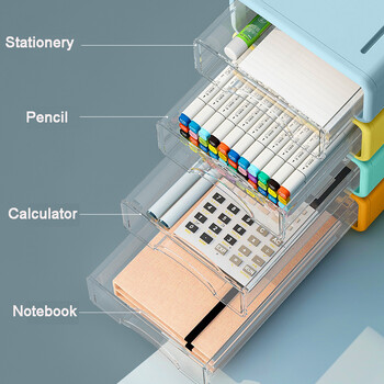 Συρτάρι αποθήκευσης Γραφείο Organizer Rack Utility Rack Cosmetics Desktop Storage Box Ντουλάπι οικιακού γραφείου στοιβαζόμενα