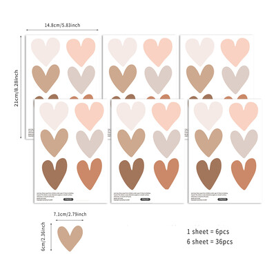 Boho Hearts loominguline seinakleebis lastele Beebitüdrukute Poistetuba Lastetoa seinakunsti kleebised Vinüülist seinamaaling Lastele Magamistoa sisekujundus