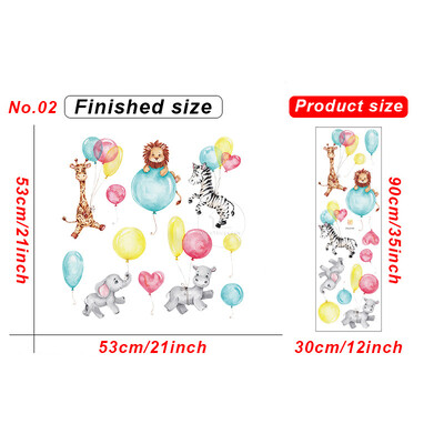 Αυτοκόλλητα τοίχου με ιπτάμενα μπαλόνια ζωάκια για παιδιά Διακόσμηση παιδικού δωματίου Χαριτωμένο λαγουδάκι αποσπώμενο PVC αυτοκόλλητα DIY κομμάτια Τοιχογραφία