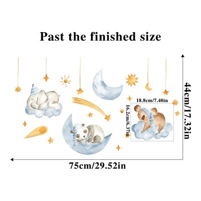 Životinje iz crtića Beba spava Zidne naljepnice Panda Slon Naljepnice za zidove za dječju sobu Igraonica Dječja dadilja Kućni dekor laku noć