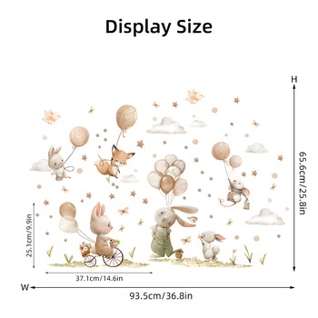 Голямо сладко животно Лисица Мишка Заек Балон Детски стикери за стена за детски стаи Бебешка спалня Начало Декор Тапети Стикери за стена