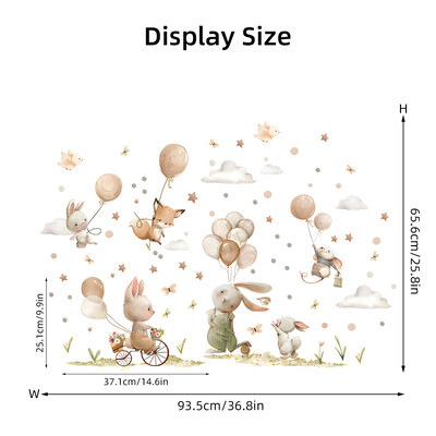 Suur armas loom Rebane Hiir Jänes Õhupall Laste Seinakleebised Lastetubadele Beebide Magamistoa Kodukaunistus Tapeet Seinakleebised