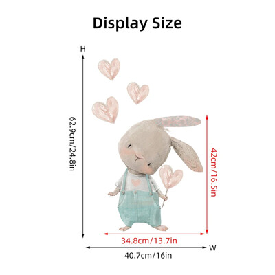 Χαριτωμένο κουνέλι Μπαλόνι Καρδιά Αυτοκόλλητα τοίχου για Παιδικά Δωμάτια Παιδικό Νηπιαγωγείο Διακόσμηση βρεφικού δωματίου Αυτοκόλλητα τοίχου Ταπετσαρία λαγουδάκι κρεβατοκάμαρας