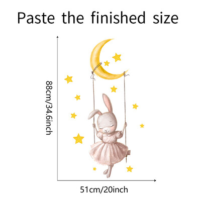 Χαριτωμένο κουνέλι Μπαλόνι Καρδιά Αυτοκόλλητα τοίχου για Παιδικά Δωμάτια Παιδικό Νηπιαγωγείο Διακόσμηση βρεφικού δωματίου Αυτοκόλλητα τοίχου Ταπετσαρία λαγουδάκι κρεβατοκάμαρας