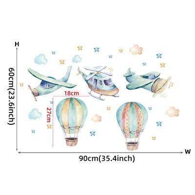 Multifilm kuumaõhupalliga loomad Seinakleebised lastetoale Poistetoa kaunistamise seinakleebised Lasteaia beebitoa kaunistuse kleebis