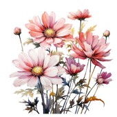 Стикери за стена за баня Стикери за капак на тоалетна Самозалепващи се стикери за тоалетна Малка маргаритка Акварелни стикери за стена за казанче