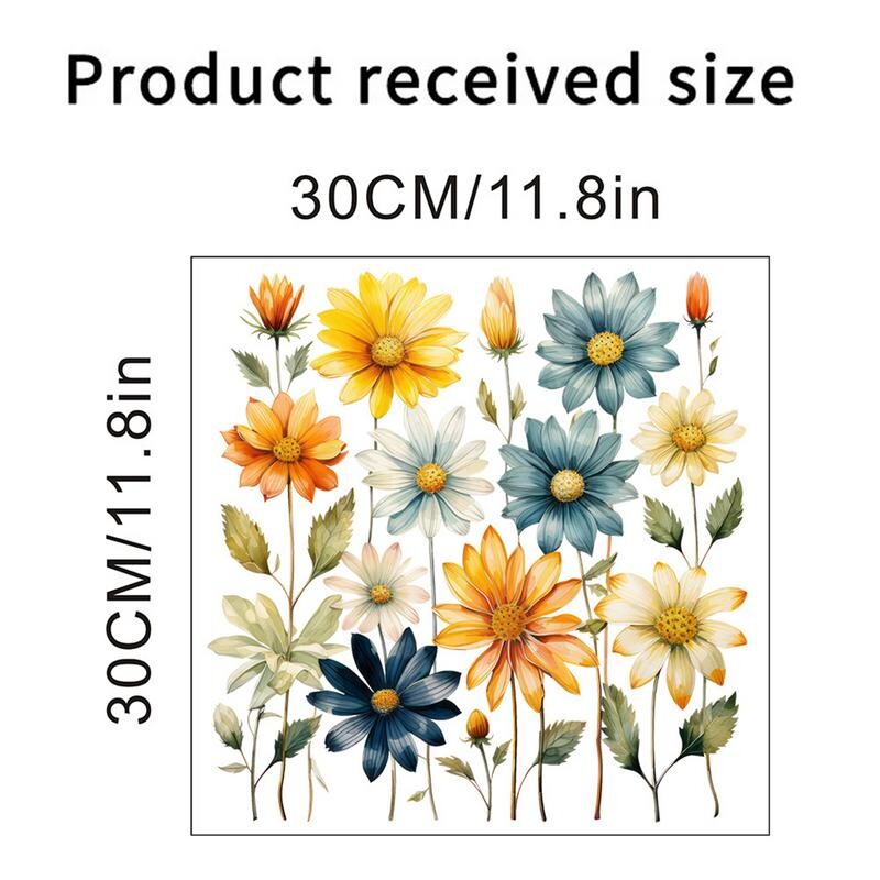 Стикери за стена за баня Стикери за капак на тоалетна Самозалепващи се стикери за тоалетна Малка маргаритка Акварелни стикери за стена за казанче