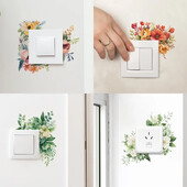 Leaf Green Plant Switch Стикер за стена PVC Подвижен широко приложение Направи си сам Flower Leaf Switch Стикер за стена Декорация на дома Decal