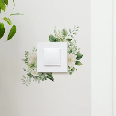 Leaf Green Plant Switch Стикер за стена PVC Подвижен широко приложение Направи си сам Flower Leaf Switch Стикер за стена Декорация на дома Decal