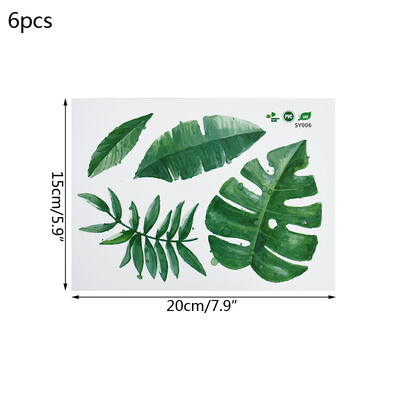 Подвижни тропически листа Цветя Стикери за стена Домашна всекидневна Декоративни зелени листа Растения Направи си сам Стикери Тапети 7