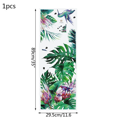 Подвижни тропически листа Цветя Стикери за стена Домашна всекидневна Декоративни зелени листа Растения Направи си сам Стикери Тапети 7