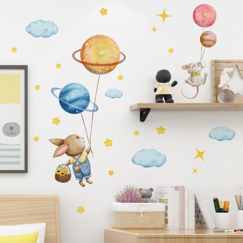 καρτούν Animal Planet Αυτοκόλλητα τοίχου Δημιουργική διακόσμηση τοίχου σπιτιού Αυτοκόλλητη διακόσμηση παιδικού δωματίου Υπνοδωμάτιο με φόντο Αυτοκόλλητα τοίχου