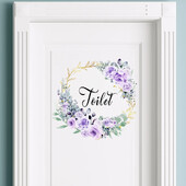 Αυτοκόλλητα τοίχου πόρτας τουαλέτας λουλουδιών για δημόσιο χώρο Διακόσμηση σπιτιού Μπάνιο Τουαλέτα WC Πινακίδα εισόδου Αυτοκόλλητα τοίχου Vinyl Art Διακόσμηση τουαλέτας