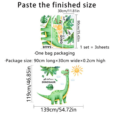 Suure suurusega dinosauruste tapeet poistetoa sisekujunduseks Armsad loomad, dinosauruste seinakleebised Kaunistusplakat Lastetoa seinamaalingute kleebised