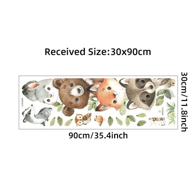 Αυτοκόλλητα πόρτας κινουμένων σχεδίων Ζώα του δάσους Bear Rabbit ακουαρέλα Αυτοκόλλητο τοίχου για βρεφικό δωμάτιο Παιδικό δωμάτιο Αυτοκόλλητα τοίχου Διακόσμηση σπιτιού