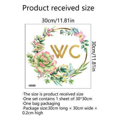 Taimed Lilled Inglise sõnad WC-seinakleebised Vannitoa WC-kaunistus Seinakleebised Isekleepuvad