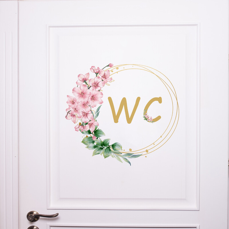 Taimed Lilled Inglise sõnad WC-seinakleebised Vannitoa WC-kaunistus Seinakleebised Isekleepuvad