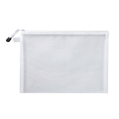 Прозрачна водоустойчива мрежеста торбичка с цип, чанта за документи, папки с размер A4 за училищни офис консумативи, молив, чанти за съхранение