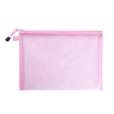 Прозрачна водоустойчива мрежеста торбичка с цип, чанта за документи, папки с размер A4 за училищни офис консумативи, молив, чанти за съхранение