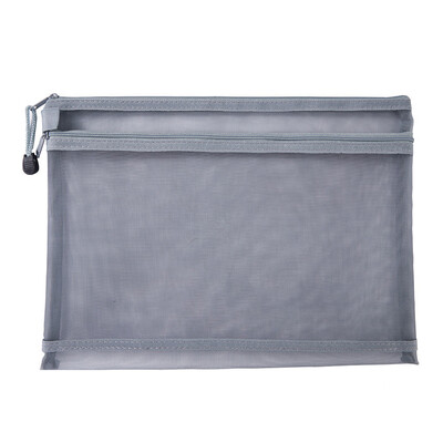 Прозрачна водоустойчива мрежеста торбичка с цип, чанта за документи, папки с размер A4 за училищни офис консумативи, молив, чанти за съхранение