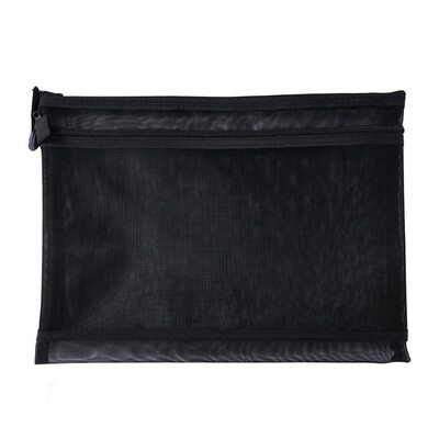 Прозрачна водоустойчива мрежеста торбичка с цип, чанта за документи, папки с размер A4 за училищни офис консумативи, молив, чанти за съхранение