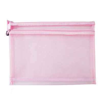 Прозрачна водоустойчива мрежеста торбичка с цип, чанта за документи, папки с размер A4 за училищни офис консумативи, молив, чанти за съхранение