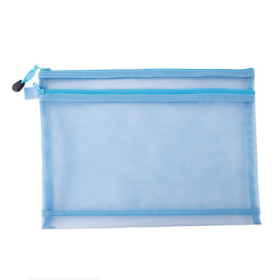 Прозрачна водоустойчива мрежеста торбичка с цип, чанта за документи, папки с размер A4 за училищни офис консумативи, молив, чанти за съхранение