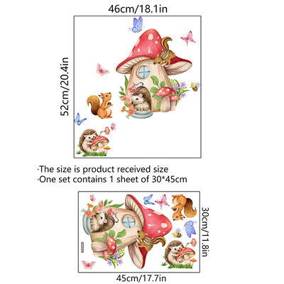 Карикатура Сладка фея Гъба Къща Растение Стикер за стена Цвете Елфи Стикери за стена за детска стая Бебе момиче Детска стая Декор за спалня