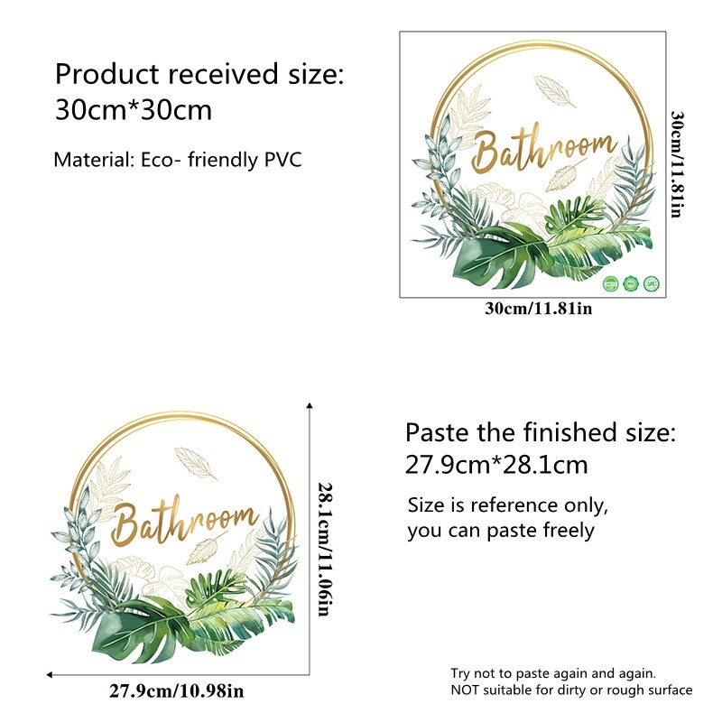 Vannitoa inglise tähestikuga taim Seinakleebised WC Vannitoa uksekaunistus Mural Kodukaunistus Isekleepuv Kaunista Tapeet