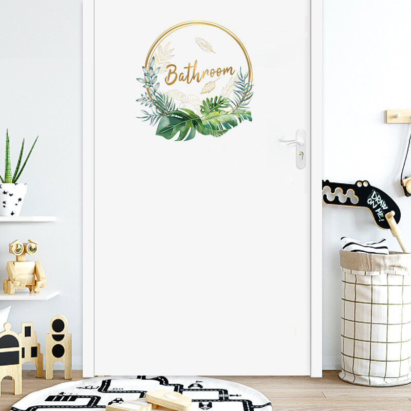 Vannitoa inglise tähestikuga taim Seinakleebised WC Vannitoa uksekaunistus Mural Kodukaunistus Isekleepuv Kaunista Tapeet