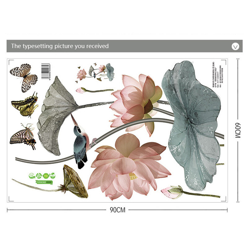 Hiina stiilis lootoseõis 3D tapeet Isekleepuv plakat Elutoa sisustus Diivani taust Kodukaunistus DIY seinakleebised
