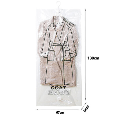 Висящи вакуумни чанти за съхранение Чанти за спестяване на място Вакуумно запечатана торба за съхранение на костюми, палта, якета, гардероб, органайзер и съхранение