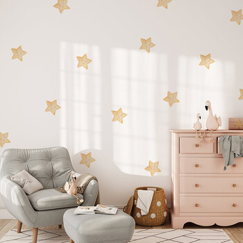 Boho Smiley Stars Стикери за стена за детска спалня Baby Nursery Nordic Style DIY Wall Art Cartoon тапети Декорация на дома